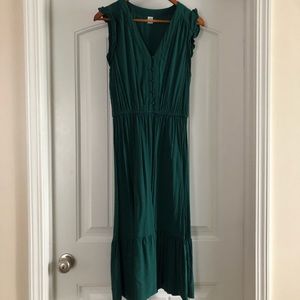 Hunter green midi dress
